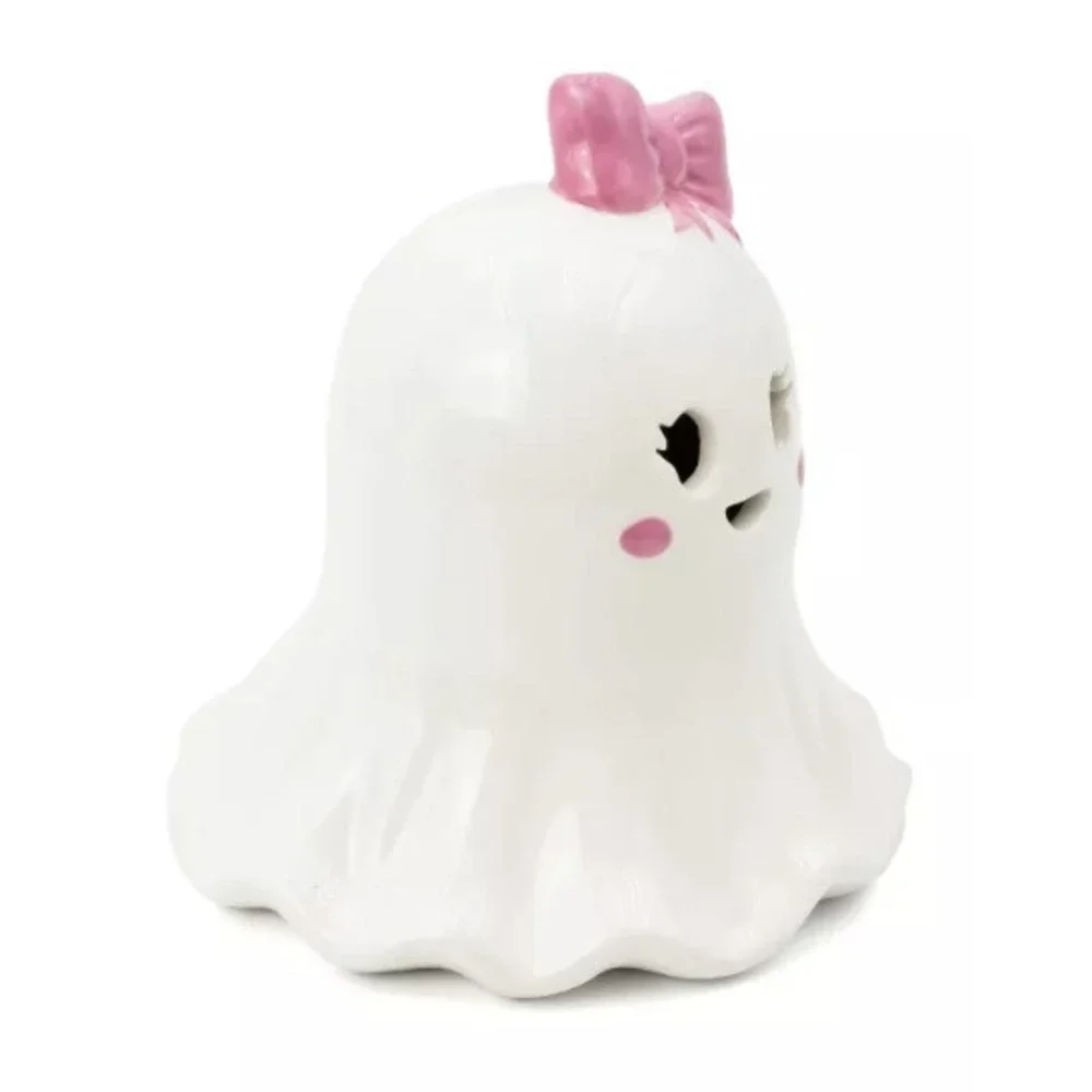 Target Bullseye Halloween 2025 ~ Ceramic LED Light Up Ghost with Pink Bow ~ NEW